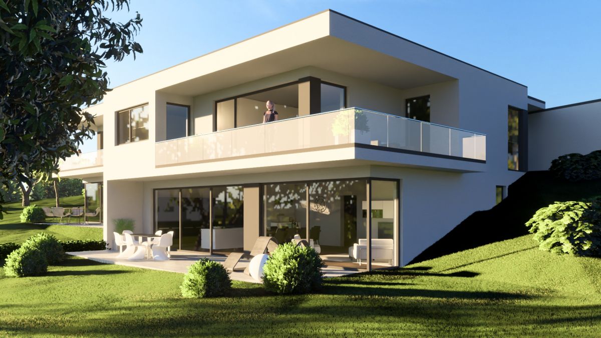 Architekten-Bauhausstil Doppelhaus, Bild 1