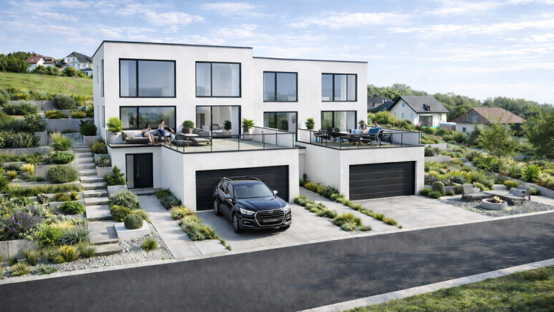 Neubauprojekt - Doppelhaus in Pfullingen, Bild 1